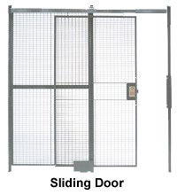 Sliding door for wire partitions