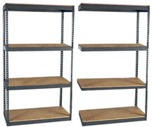 Rivetier heavy duty long span rivet shelving - starter and adder units