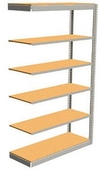 Low Profile Rivet Shelving, 48"w x 24"d x 84"h, 250Lbs. Cap., 6 Shelves - Adder - With Decking
