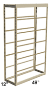 Low Profile Rivet Shelving, 48"w x 12"d x 84"h, 250Lbs. Cap., 7 Shelves - Starter