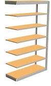 Low Profile Rivet Shelving, 36"w x 24"d x 84"h, 350Lbs. Cap., 7 Shelves - Adder - With Decking