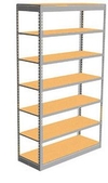 Low Profile Rivet Shelving, 36"w x 12"d x 84"h, 350Lbs. Cap., 7 Shelves - Starter - With Decking