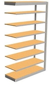 Low Profile Rivet Shelving, 36"w x 24"d x 84"h, 350Lbs. Cap., 8 Shelves - Adder - With Decking