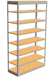 Low Profile Rivet Shelving, 48"w x 12"d x 84"h, 250Lbs. Cap., 8 Shelves - Starter - With Decking