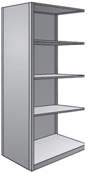 Steel Shelving, Closed - 48" W x 24" D x 87" H, 5-Shelf Adder, 400 lbs. cap., Beaded Front Post