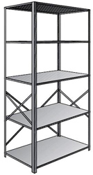 Steel Shelving, Open - 48" W x 30" D x 87" H, 5-Shelf Starter, 375 lbs. cap.
