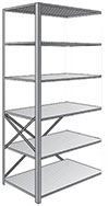Steel Shelving, Open - 48" W x 24" D x 87" H, 6-Shelf Adder, 400 lbs. cap.