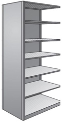 Steel Shelving, Closed - 48" W x 36" D x 87" H, 7-Shelf Adder, 350 lbs. cap., Beaded Front Post