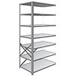 Steel Shelving, Open - 36" W x 12" D x 87" H, 7-Shelf Adder, 600 lbs. cap.