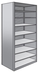 Steel Shelving, Closed - 48" W x 24" D x 87" H, 9-Shelf Starter, 400 lbs. cap., Beaded Front Posts