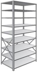 Steel Shelving, Open - 48" W x 24" D x 87" H, 9-Shelf Starter, 400 lbs. cap.