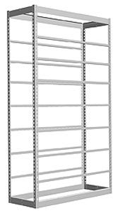 Low Profile Rivet Shelving, 48"w x 24"d x 84"h, 250Lbs. Cap., 9 Shelves - Starter