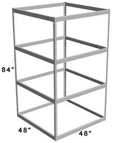 Long Span Shelving, 48" x 48" x 84" No Decking, 1400 Lbs. Cap., Starter