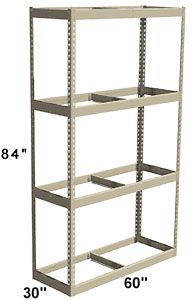 Long Span Shelving, 60" x 30" x 84" No Decking, 1200 Lbs. Cap., Starter