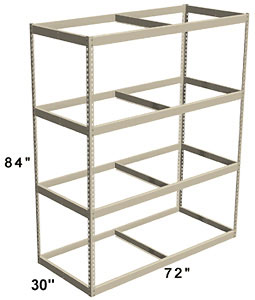 Long Span Shelving, 72" x 30" x 84" No Decking, 1000 Lbs. Cap., Starter