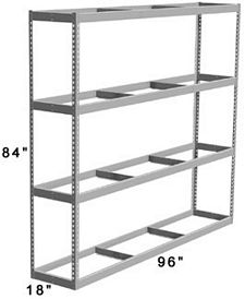 Long Span Shelving, 96" x 18" x 84" No Decking, 500 Lbs. Cap., Starter
