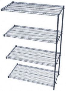 Wire Shelving Adder Unit, 4 Shelves - 72"w x 18"d x 74"h, 600 Lbs. Cap.