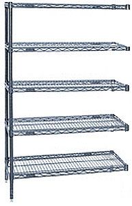 Wire Shelving Adder Unit, 5 Shelves - 48"w x 24"d x 86"h, 800 Lbs. Cap.