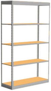 Low Profile Rivet Shelving, 36"w x 24"d x 84"h, 350Lbs. Cap., 5 Shelves - Starter - With Decking