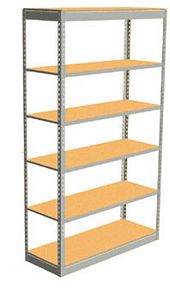 Low Profile Rivet Shelving, 48"w x 24"d x 84"h, 250Lbs. Cap., 6 Shelves - Starter - With Decking