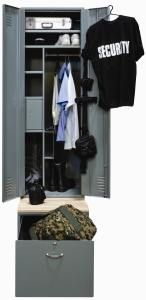 Task Force Emergency Response Locker with Drawer/Base - 1 Wide, 24" w x 24" d x 72" h