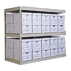 Record Storage Shelving - 69"w x 30"d x 60"h Adder w/ 3 Shelves
