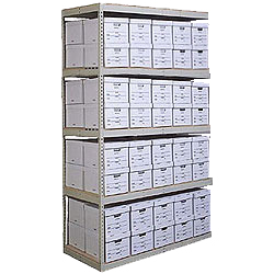 Record Storage Shelving - 69"w x 30"d x 108"h Adder w/ 5 Shelves