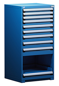 Heavy Duty Modular Drawer Cabinet - 30"W x 27"D x 60"H with 9 Drawers, 1 Roll-out Shelf