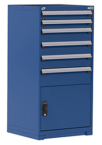 Heavy Duty Modular Drawer Cabinet - 30"W x 27"D x 60"H with 6 Drawers, 1 Door