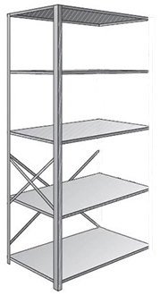 Steel Shelving, Open - 48" W x 30" D x 87" H, 5-Shelf Adder, 375 lbs. cap.