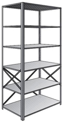 Steel Shelving, Open - 48" W x 24" D x 87" H, 6-Shelf Starter, 400 lbs. cap.