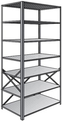 Steel Shelving, Open - 36" W x 12" D x 87" H, 7-Shelf Starter, 600 lbs. cap.