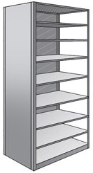 Steel Shelving, Closed - 36" W x 24" D x 87" H, 9-Shelf Adder, 600 lbs. cap.