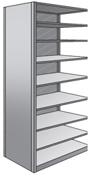 Steel Shelving, Closed - 48" W x 24" D x 87" H, 9-Shelf Adder, 400 lbs. cap., Beaded Front Post
